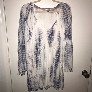 Tie dye bell sleeve dress